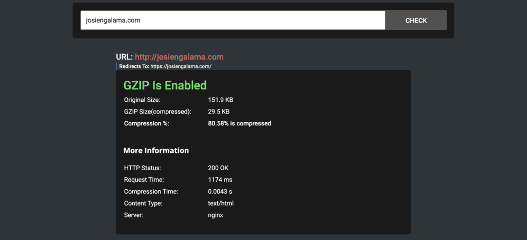 gzip enabled for my website - 2026